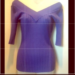 City Streets Purple Top Big V neck front and back